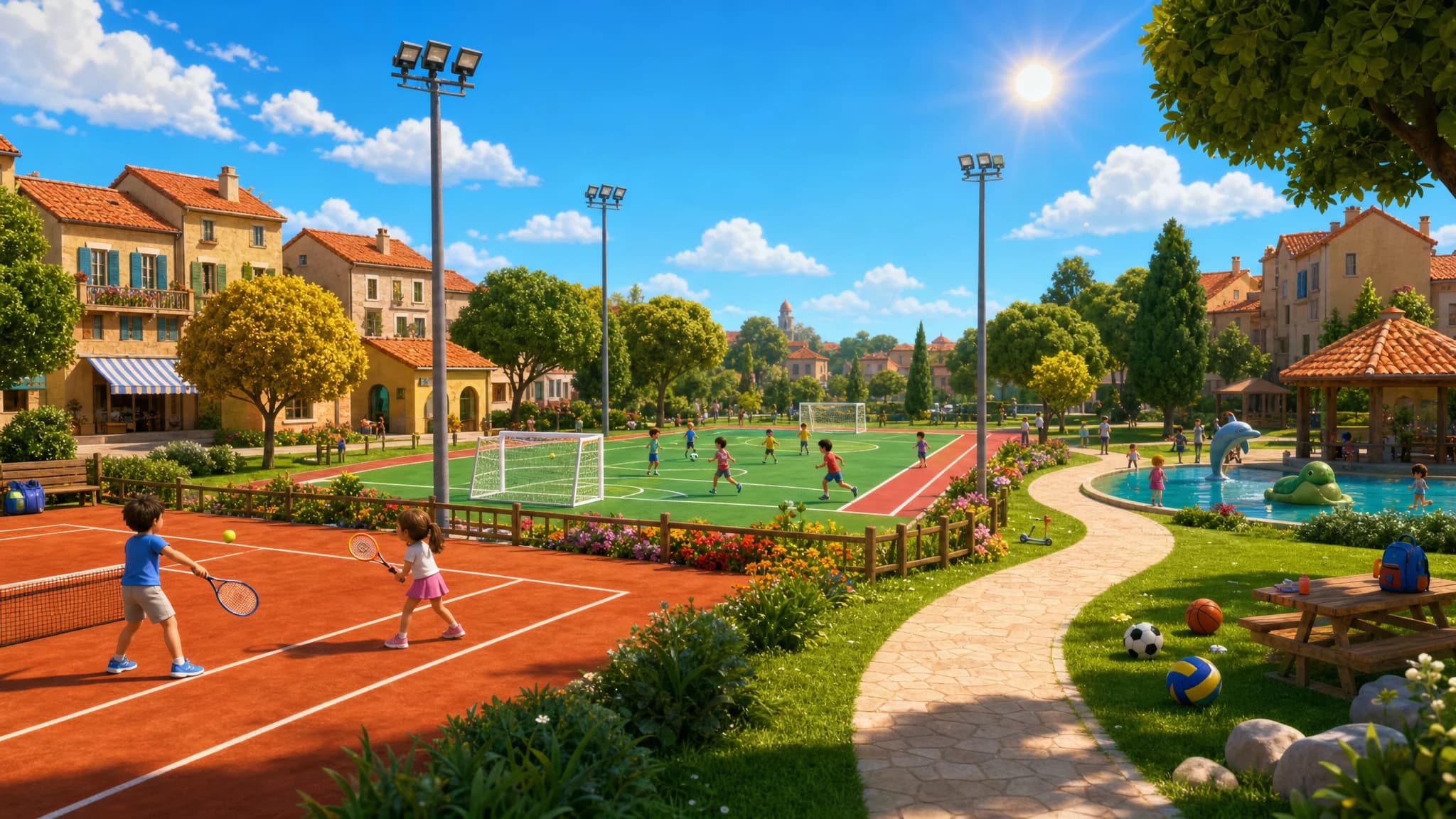 Sport and hobbies lesson scene