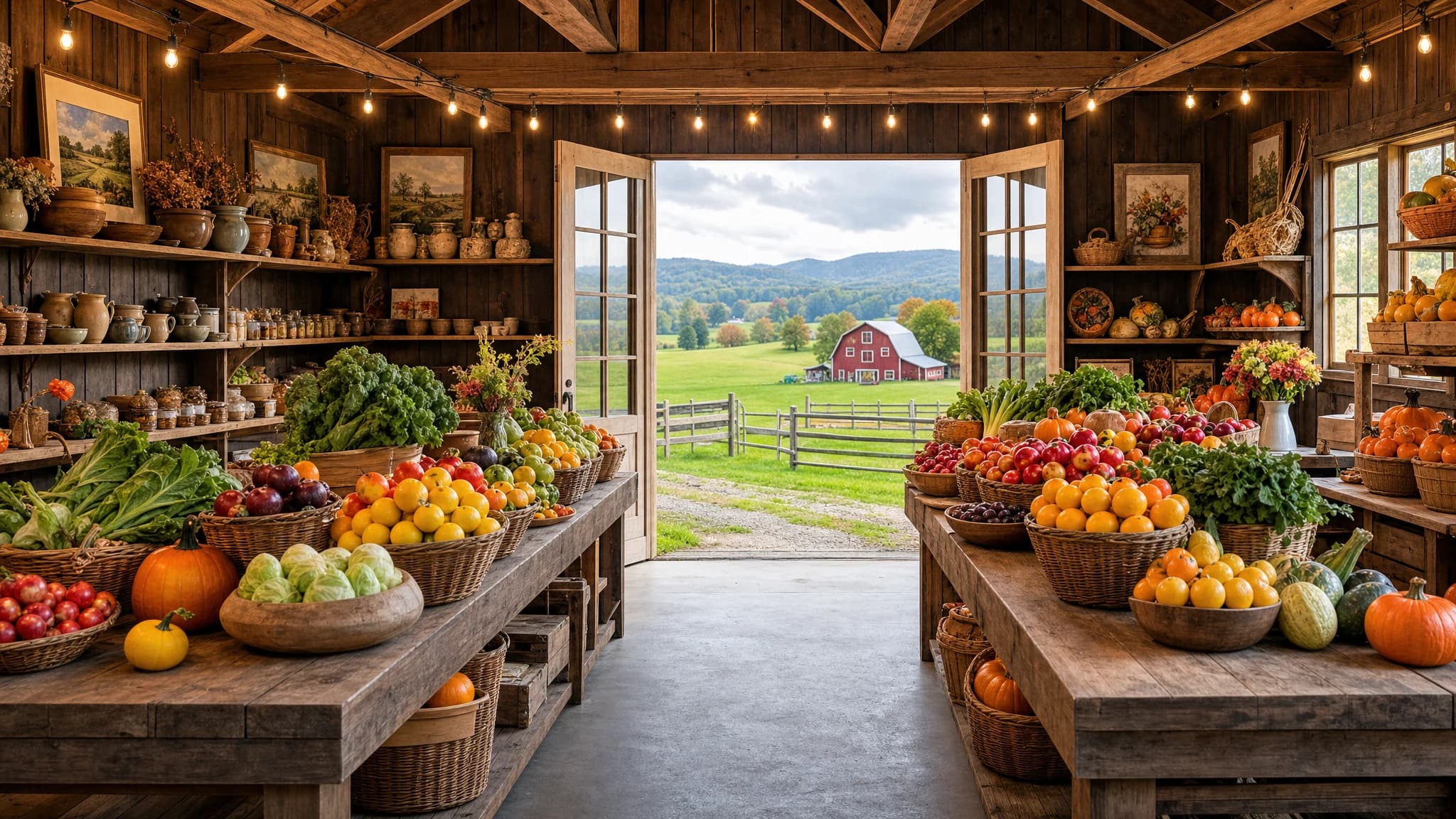 Farm market lesson scene