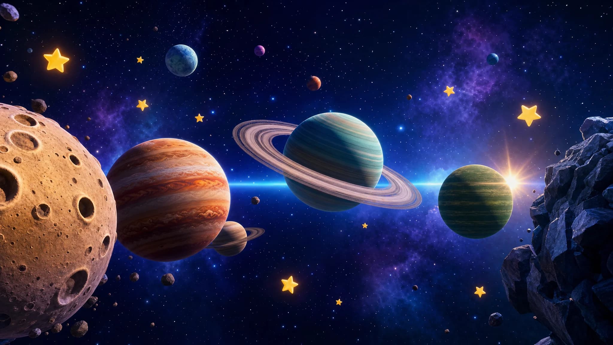 Space and Planets lesson scene