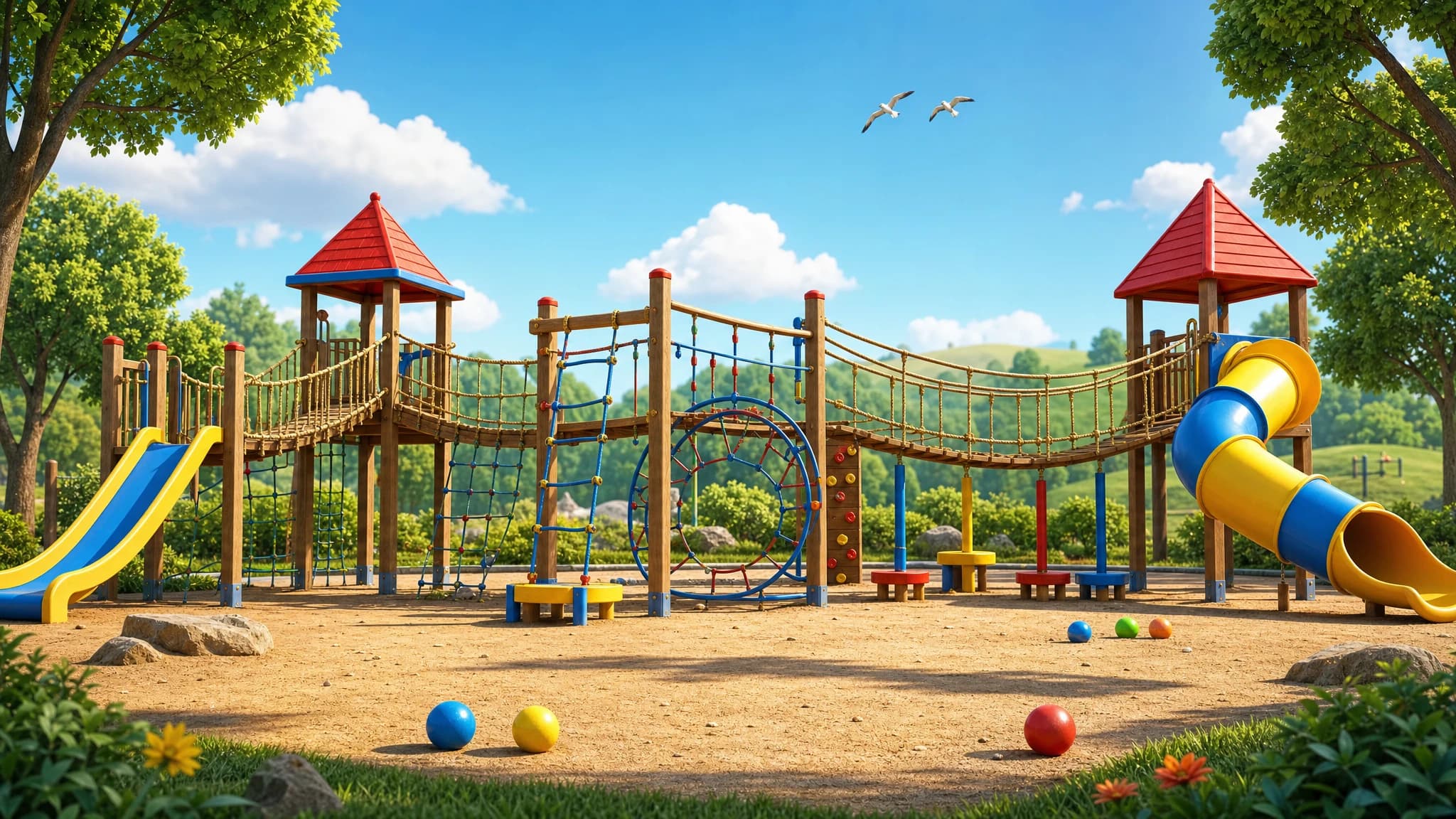 At the playground lesson scene