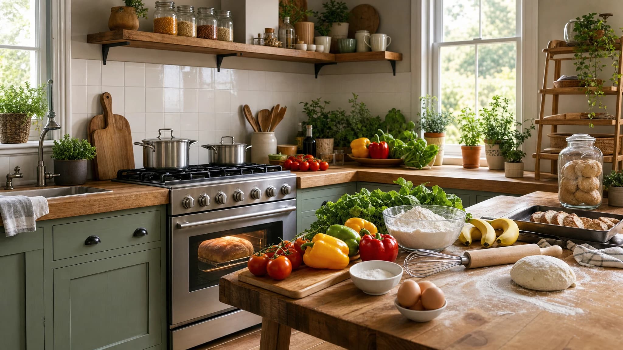 Cooking lesson scene